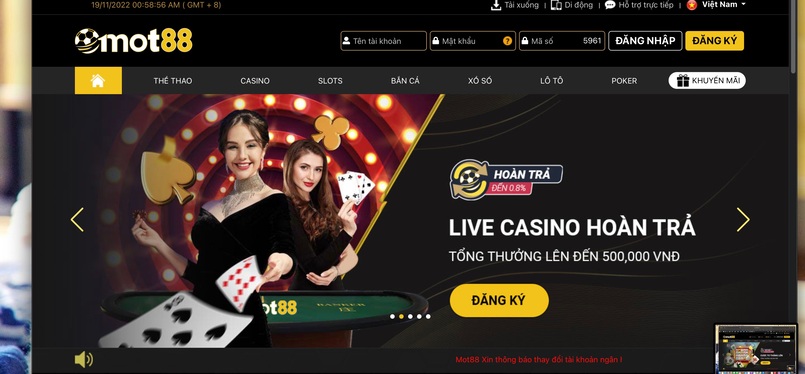 Sòng bạc Mot88 casino và các dịch vụ cá cược tiêu biểu nhất